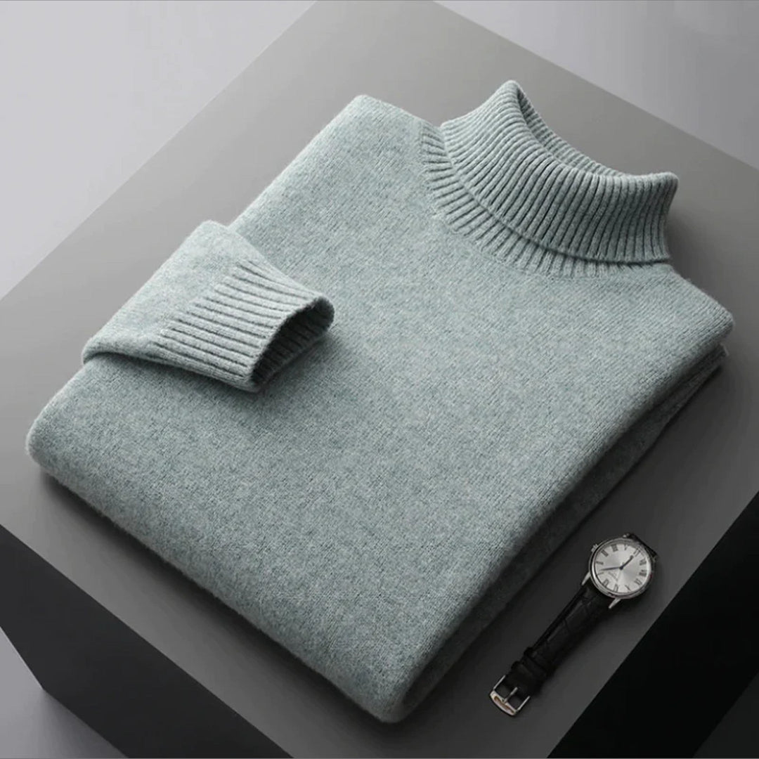 Men's Merino Wool Turtleneck Jumper – Soft Lightweight Layer – view 4