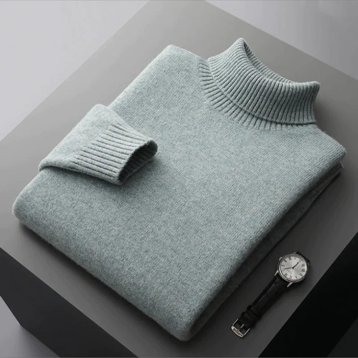 Men's Merino Wool Turtleneck Jumper – Soft Lightweight Layer – view 4