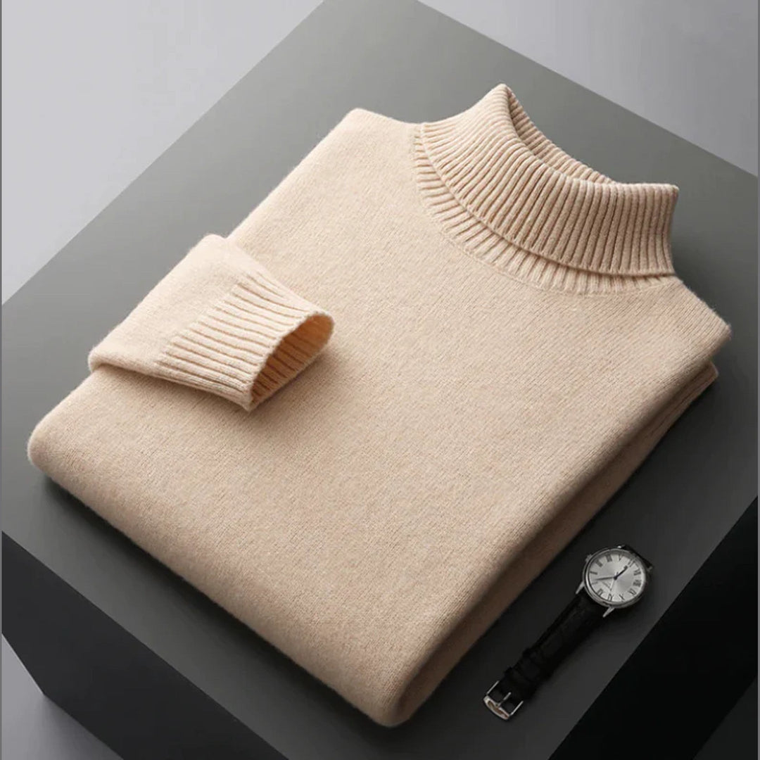Men's Merino Wool Turtleneck Jumper – Soft Lightweight Layer – view 7