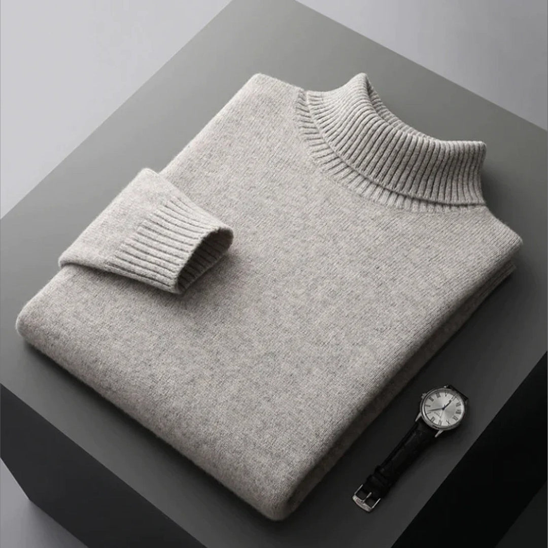 Men's Merino Wool Turtleneck Jumper – Soft Lightweight Layer – view 8