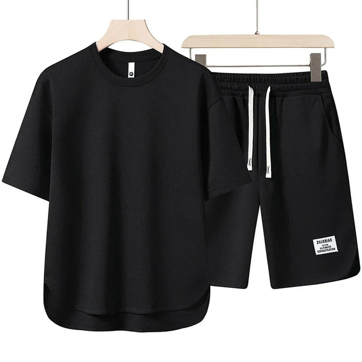 Men's Mesh Two-Piece Summer Set – Breathable Tee and Shorts – Green