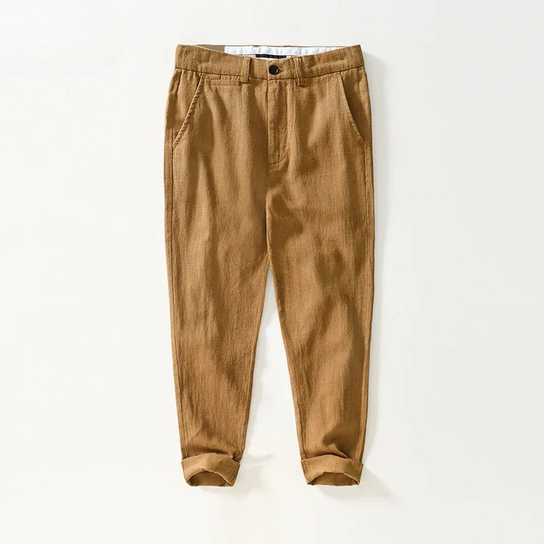Men's Hemp Blend Straight Leg Trousers – Relaxed Summer Tailoring – view 2