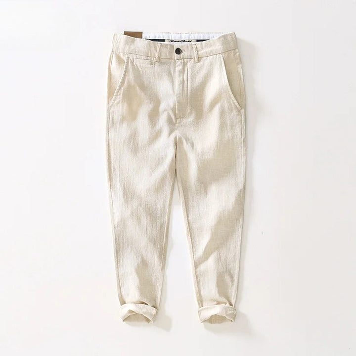 Men's Hemp Blend Straight Leg Trousers – Relaxed Summer Tailoring – view 3