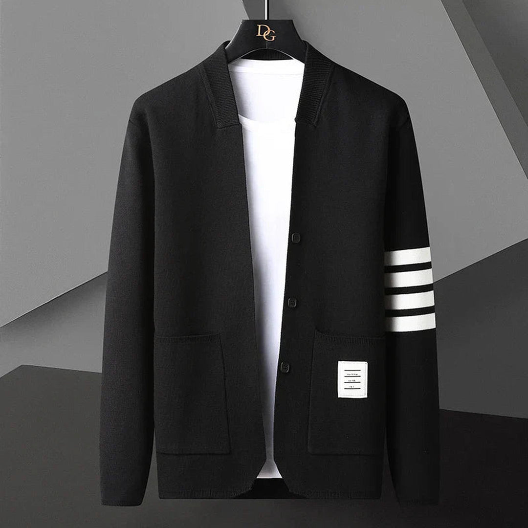 Men's Knitted Button-Up Cardigan – Lightweight Layering Knitwear – view 3