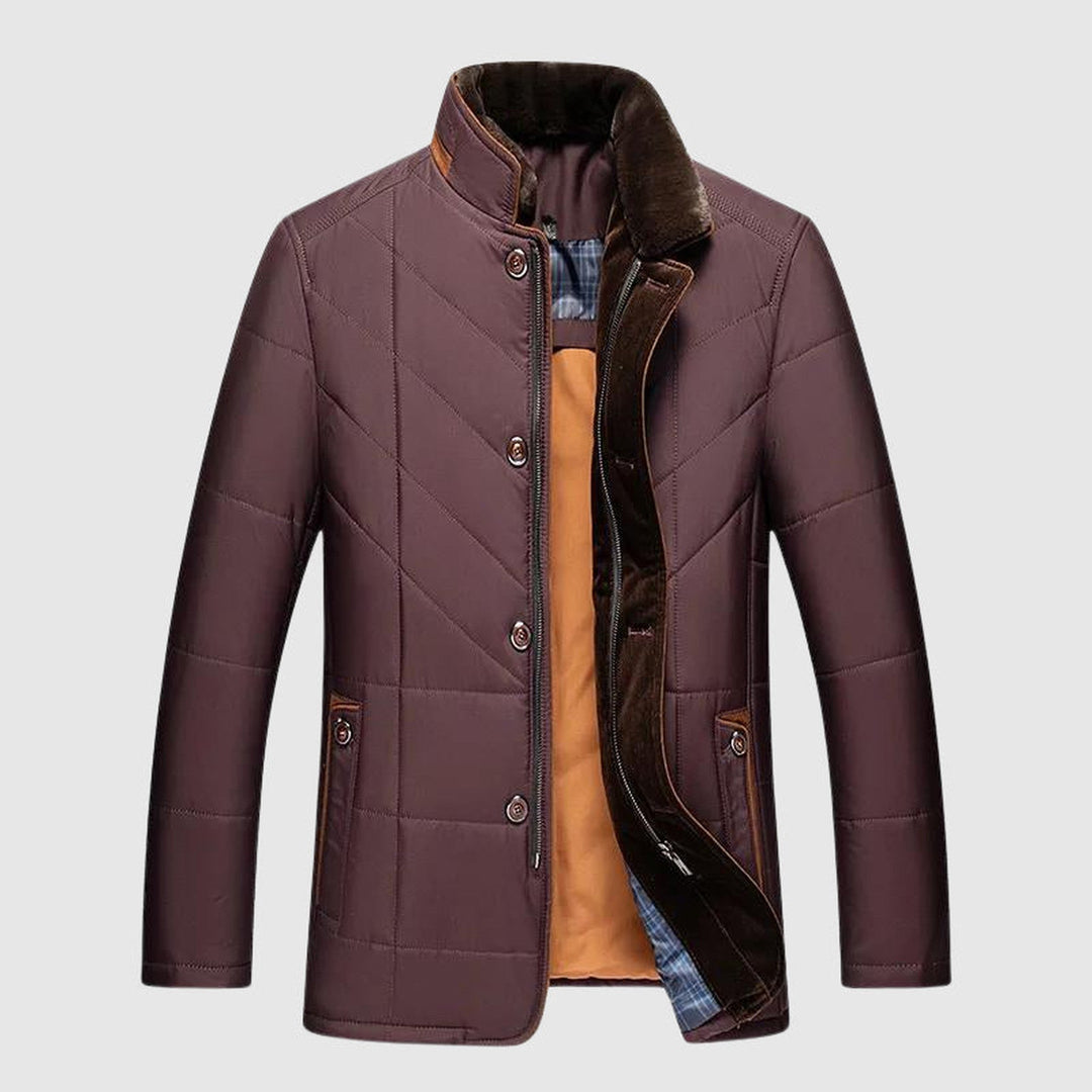 Men's Cotton Blend Casual Jacket – Fur-Lined Collar Winter Warmth – view 3
