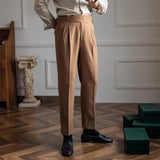 Men's Massimo Gurkha Trousers – High-Waist Tailored Pleated Fit