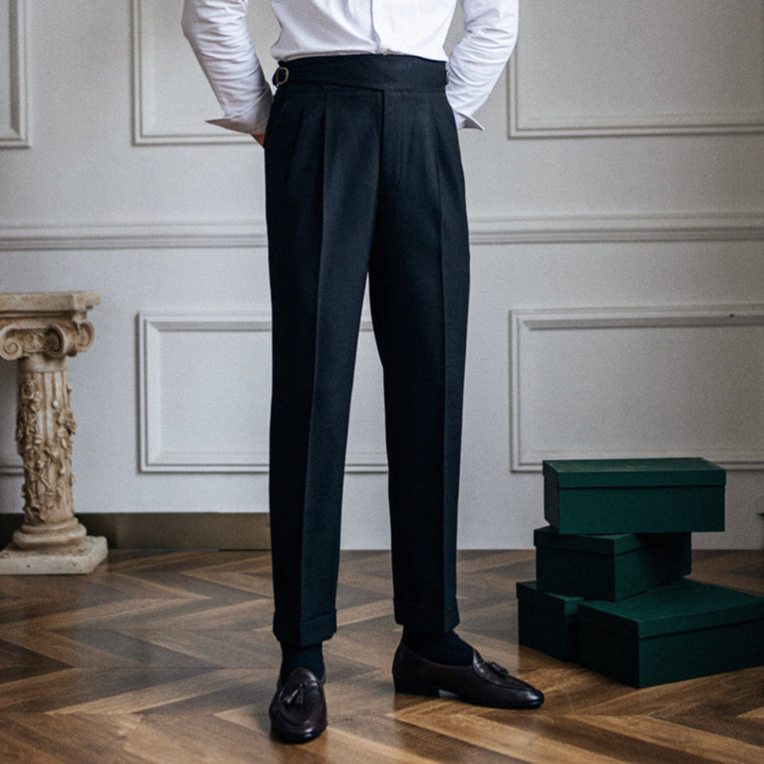 Men's Massimo Gurkha Trousers – High-Waist Tailored Pleated Fit – view 7