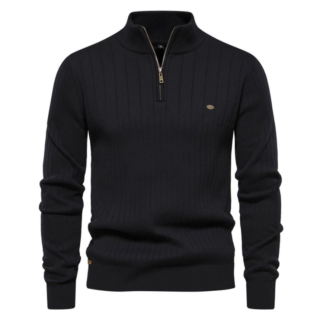 Men's Onyx Zip-Up Jumper – Tailored Knit Smart Casual Layer – Navy