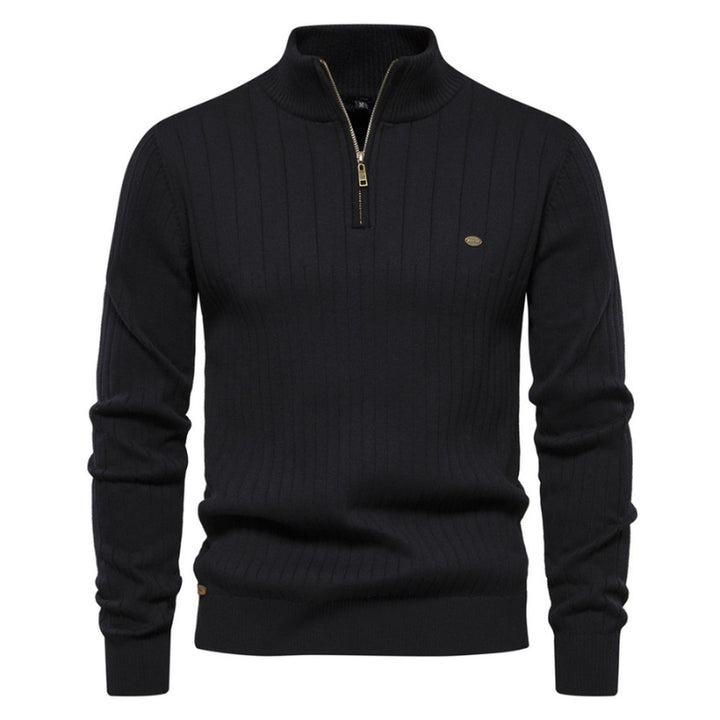 Men's Onyx Zip-Up Jumper – Tailored Knit Smart Casual Layer – Navy