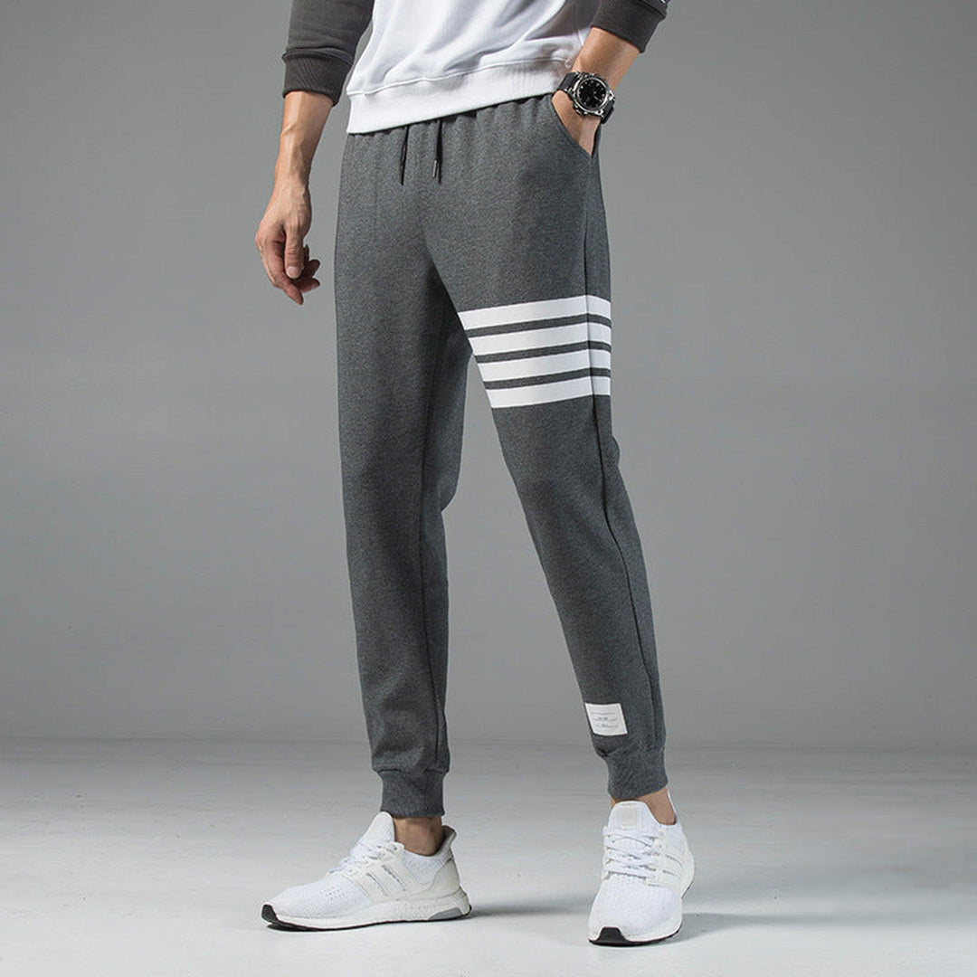 Men's Cotton Blend Joggers – Sienna Striped Track Trousers – view 7
