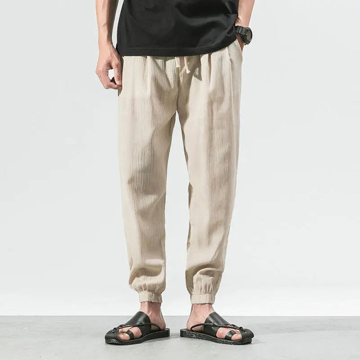 Men's Osaka Comfort Linen Trousers – Tapered Breathable Summer – view 6