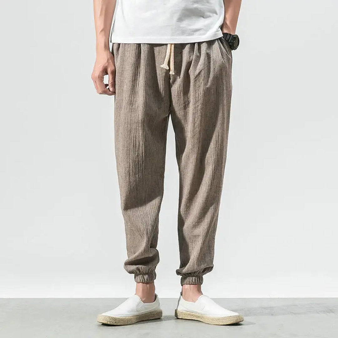 Men's Osaka Comfort Linen Trousers – Tapered Breathable Summer – view 8