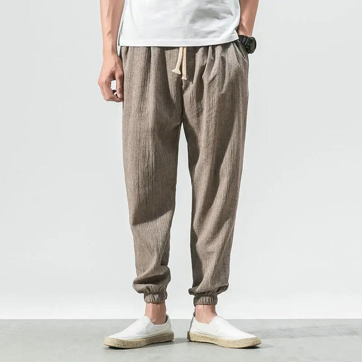 Men's Osaka Comfort Linen Trousers – Tapered Breathable Summer – view 8