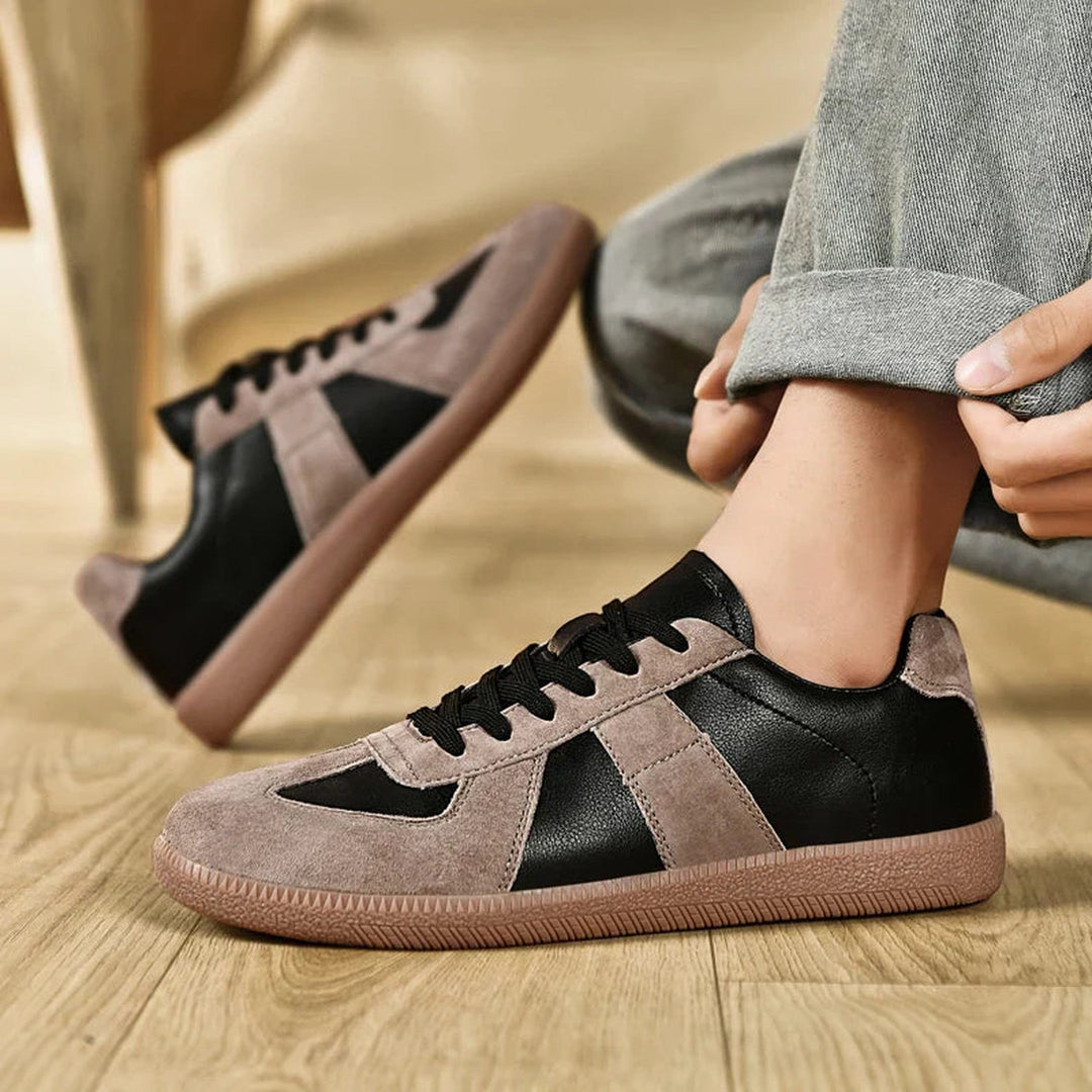 Men's Freedom 67 Vegan Leather Trainers – Suede-Trim Gum Sole – view 5