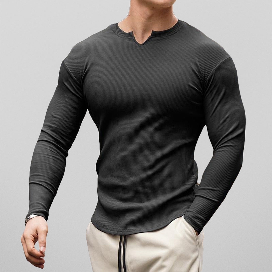 Men's Stretch Cotton Muscle Fit Shirt – Smart Casual Everyday – Black