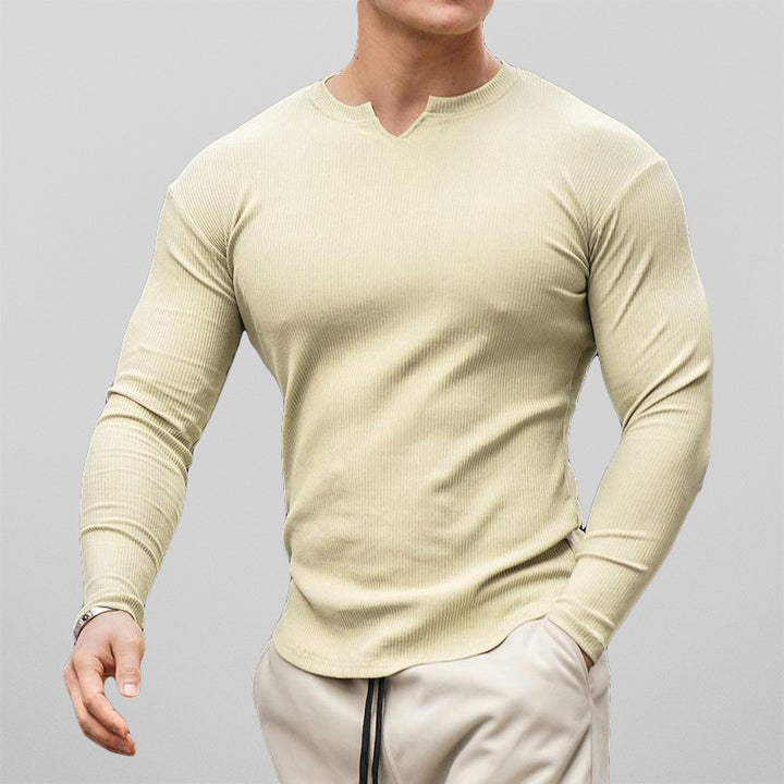 Men's Stretch Cotton Muscle Fit Shirt – Smart Casual Everyday – Yellow