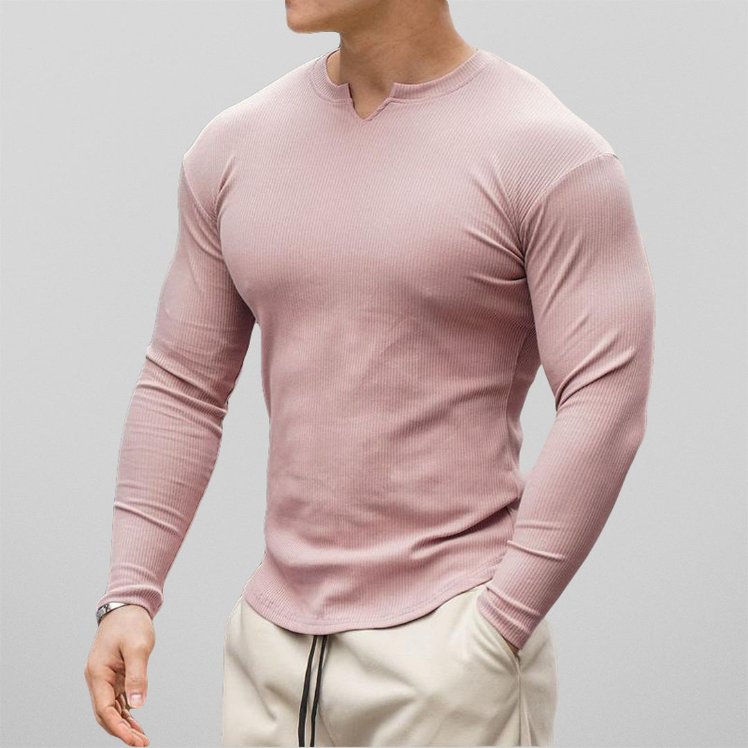 Men's Stretch Cotton Muscle Fit Shirt – Smart Casual Everyday – Pink