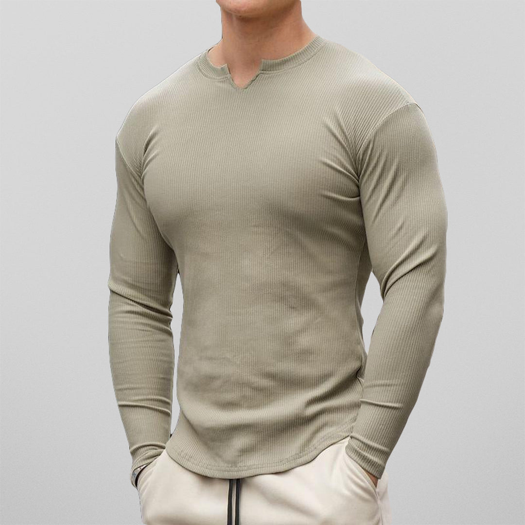 Men's Stretch Cotton Muscle Fit Shirt – Smart Casual Everyday – Green