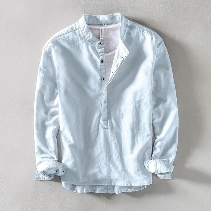 Men's Lightweight Linen Shirt – Cool Breathable Summer Style – Navy