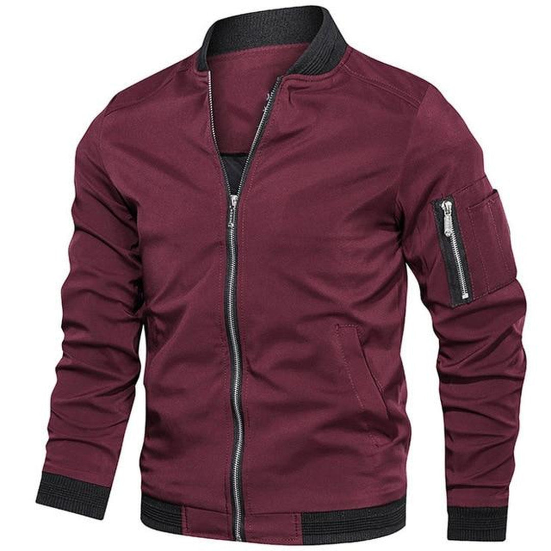 Men's Alpine Bomber Jacket – Warm Lined Polyester Winter Layer – Blue