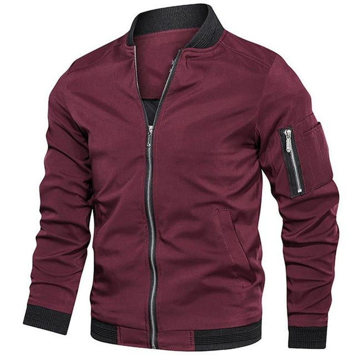 Men's Alpine Bomber Jacket – Warm Lined Polyester Winter Layer – Blue