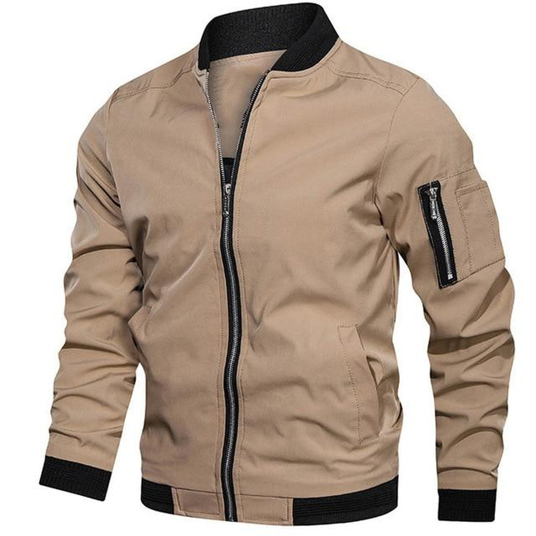 Men's Alpine Bomber Jacket – Warm Lined Polyester Winter Layer – Red