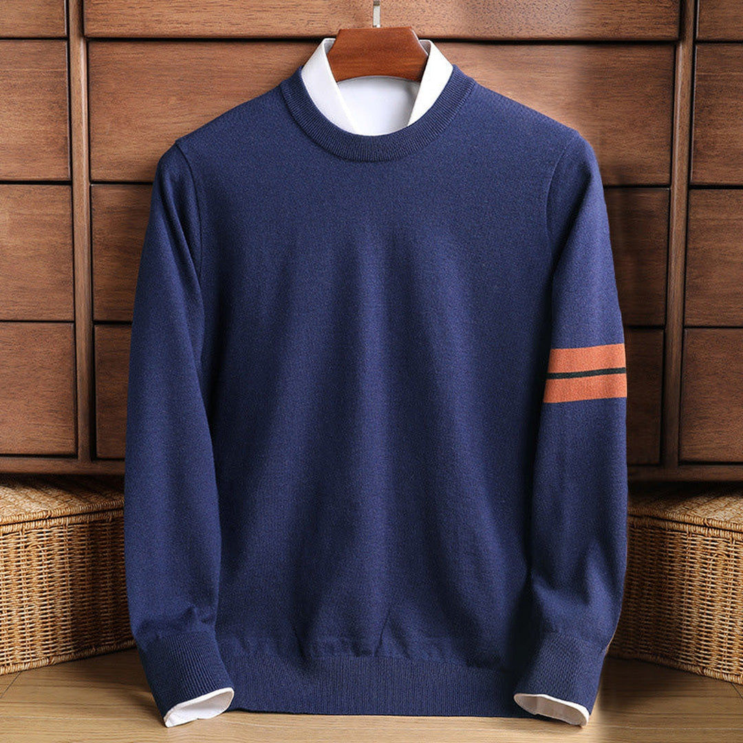 Men's Wool Blend Crew Neck Jumper – Warm Knitted Everyday Layer – view 2