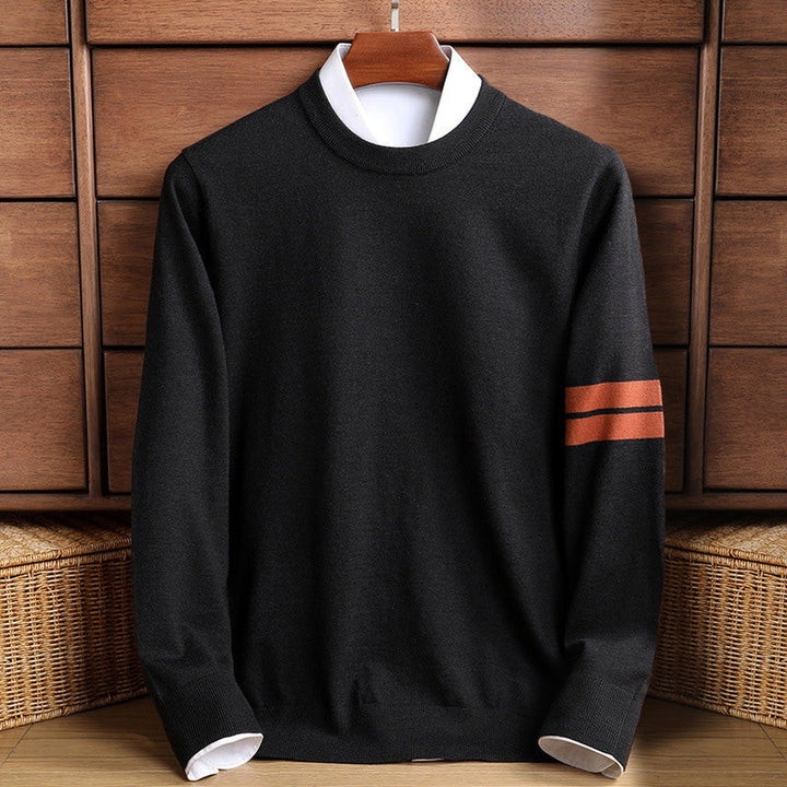 Men's Wool Blend Crew Neck Jumper – Warm Knitted Everyday Layer – view 3
