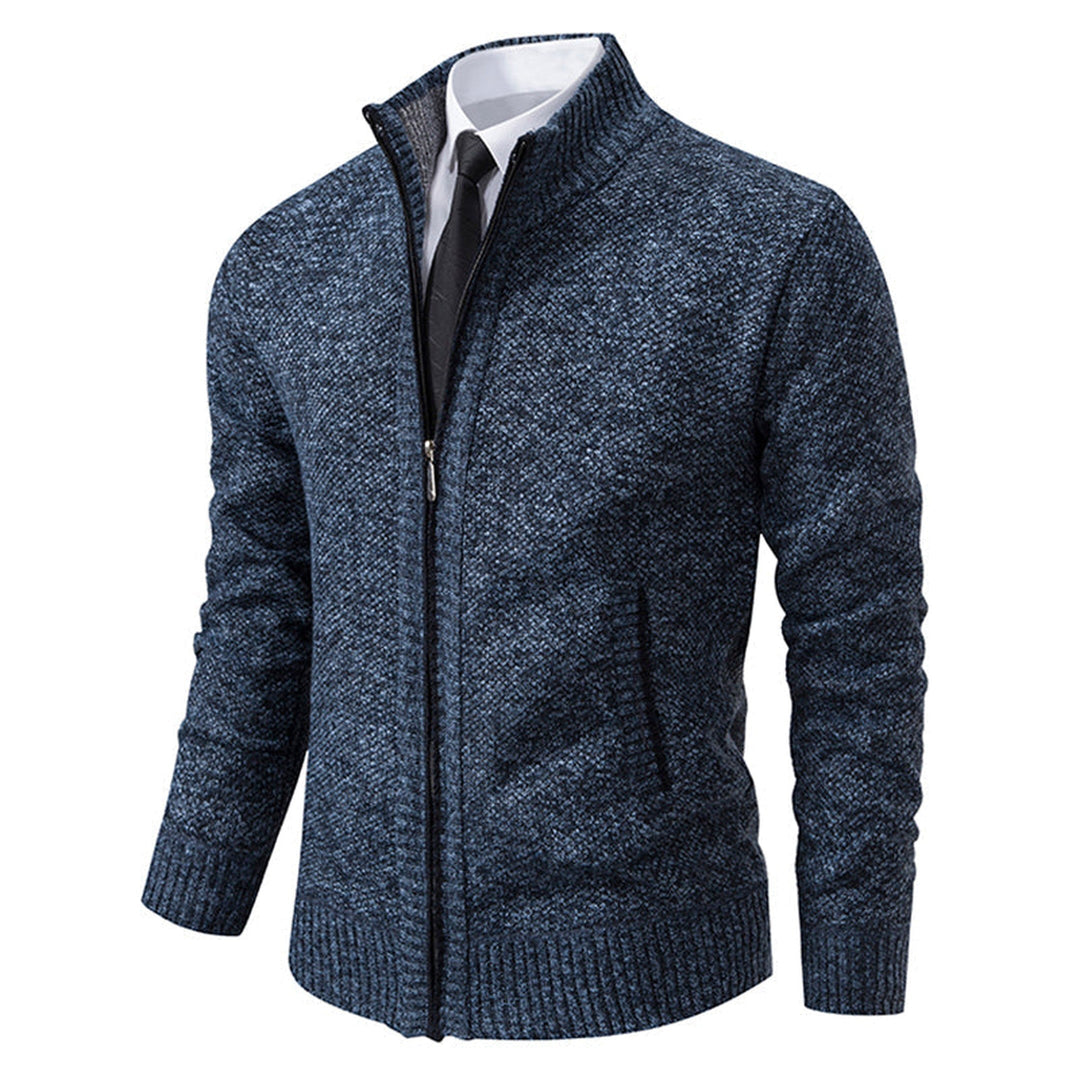 Men's Renzo Cotton-Blend Zip Jumper – Textured Knit Layering – view 5
