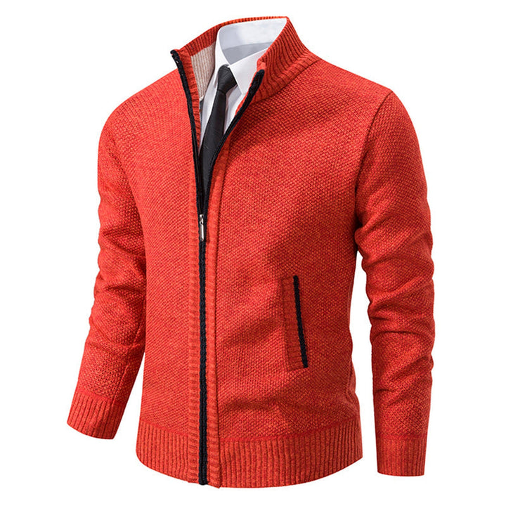 Men's Renzo Cotton-Blend Zip Jumper – Textured Knit Layering – view 6