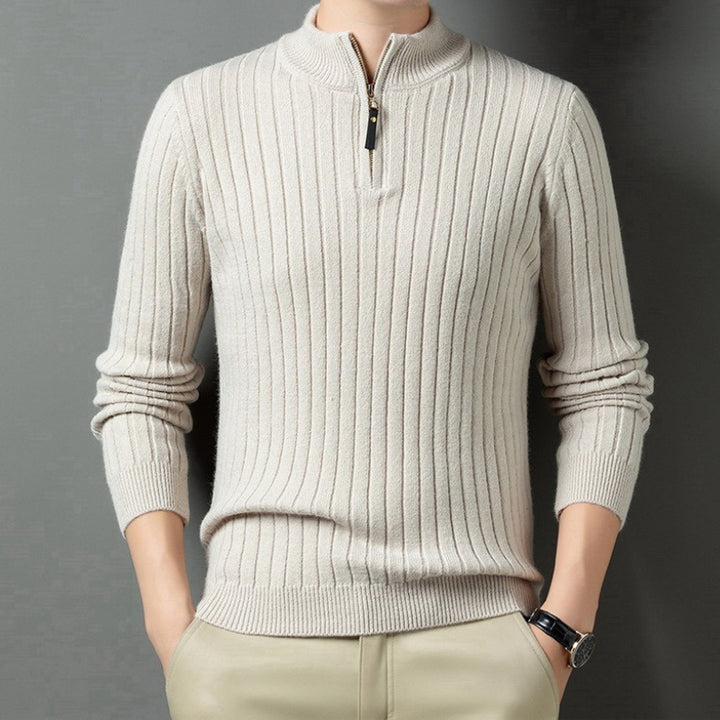 Men's Zephyr Cashmere Half-Zip Jumper – Soft Knit Funnel Neck – view 3