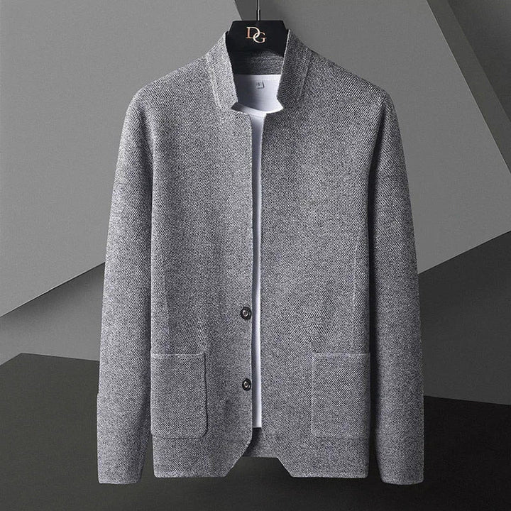 Men's Sterling Knit Cardigan – Stand Collar Two-Button Layer – view 2