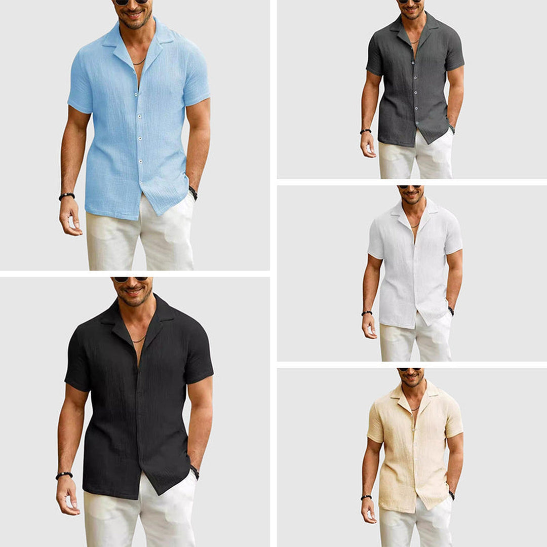 Men's Naples Bay Relaxed Summer Shirt – Soft Beach Holiday Wear – All 5 Colours (Bundle)
