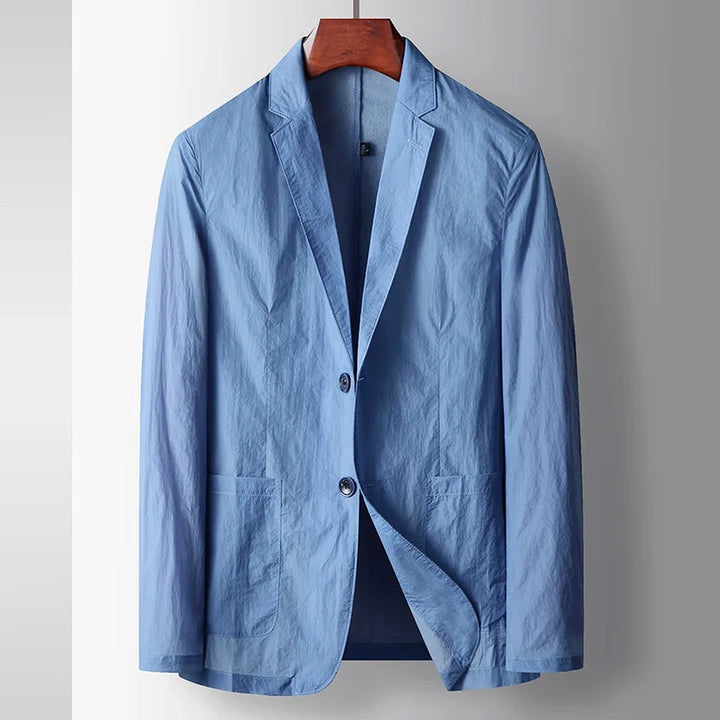 Men's Slim Tailored Blazer – Smart Office to Evening Jacket – Light Blue