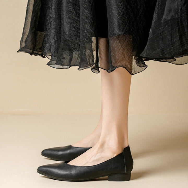 Women's Pointed Toe Block Heel Court Shoes – All-Day Comfort