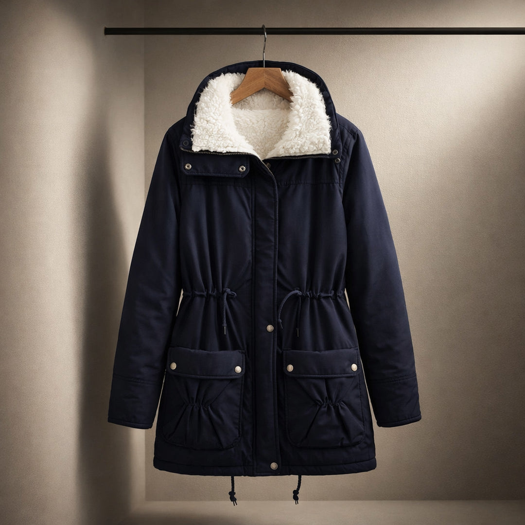 Women's Fleece-Lined Parka Jacket – Drawstring Waist Warmth – view 5