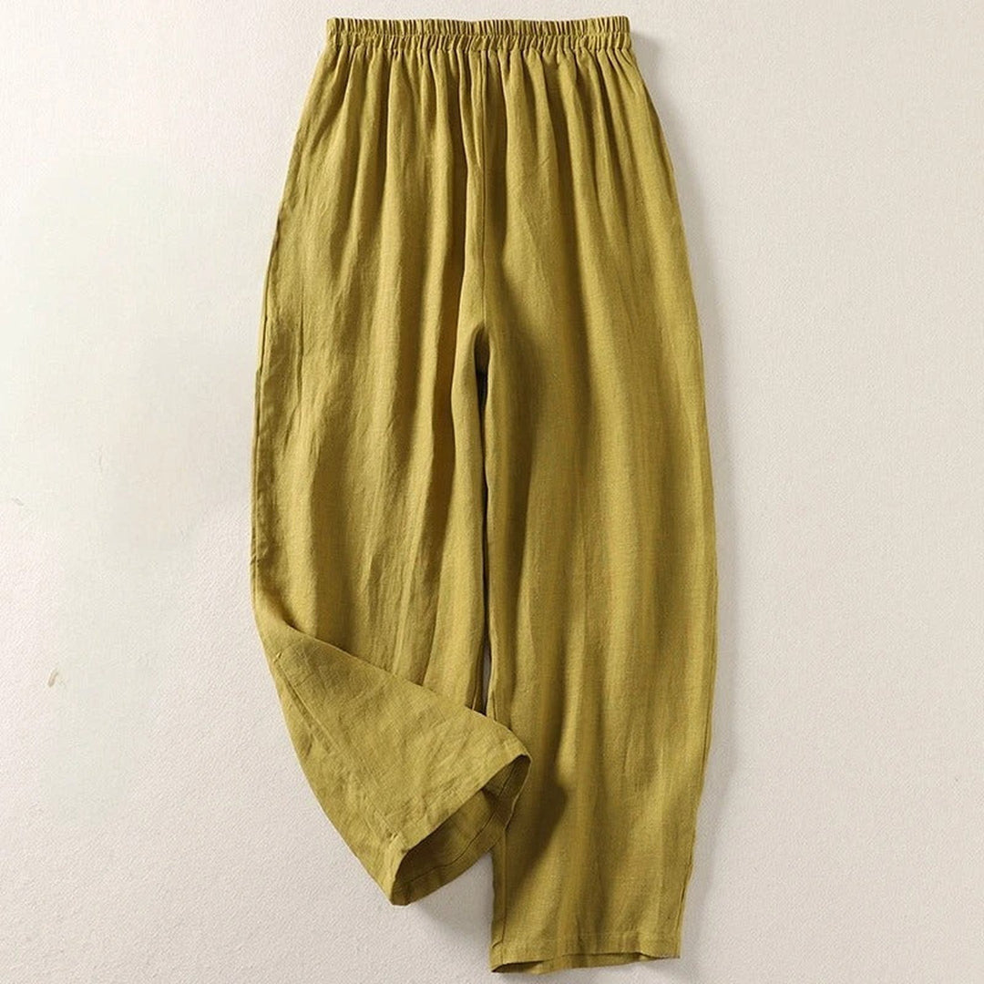 Women's Relaxed Linen Trousers – Breathable Elasticated Waist – view 2