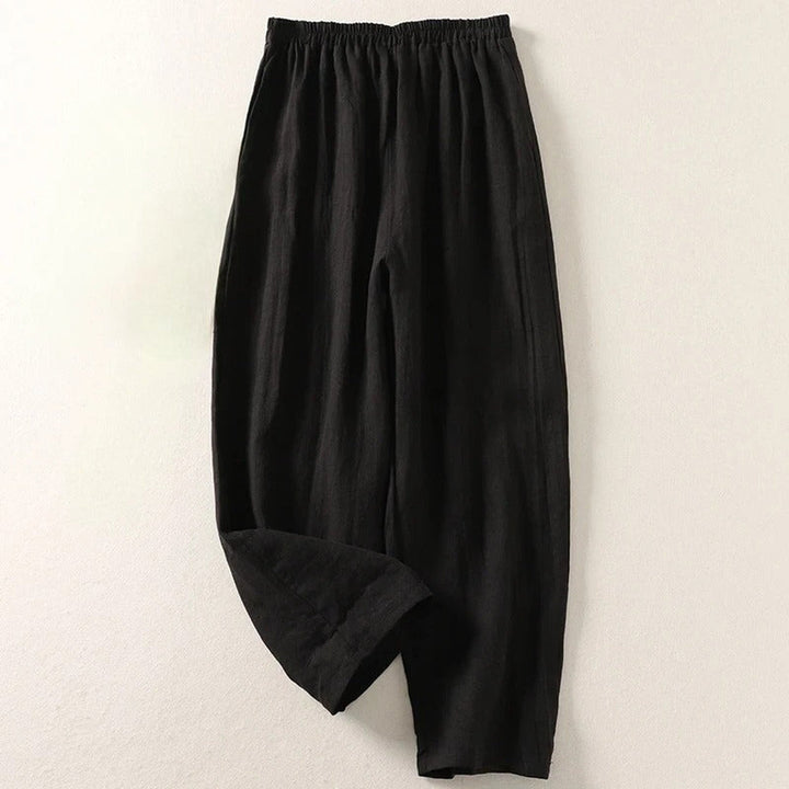 Women's Relaxed Linen Trousers – Breathable Elasticated Waist – view 3