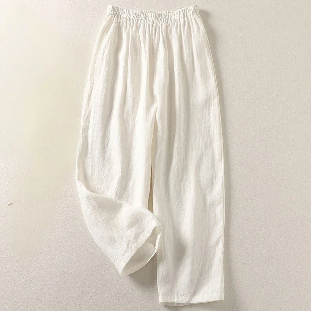 Women's Relaxed Linen Trousers – Breathable Elasticated Waist – view 5