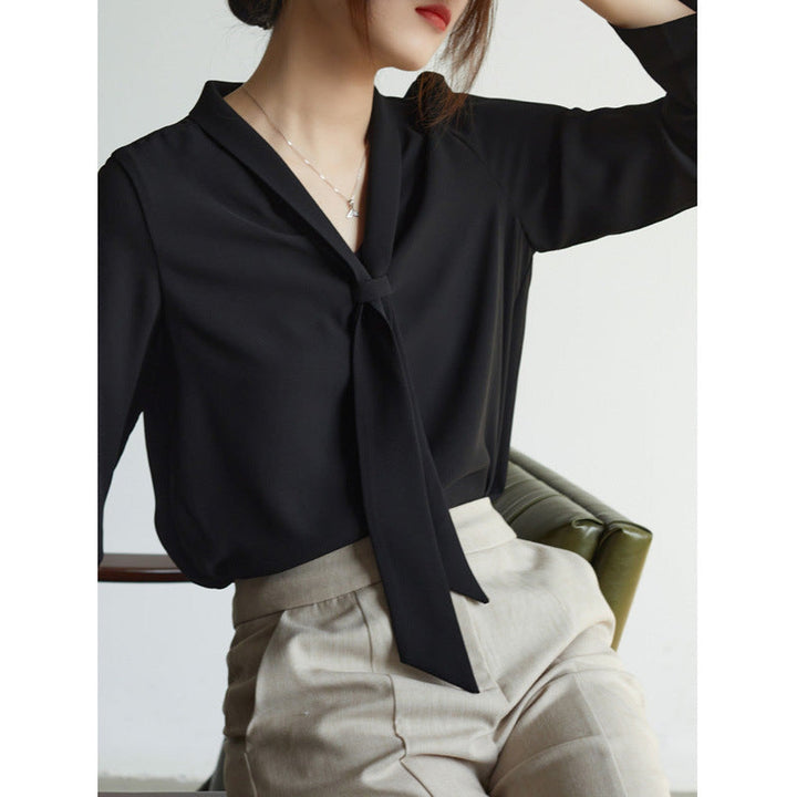 Women's Chiffon Tie-Neck Blouse – Amelie Lightweight Top