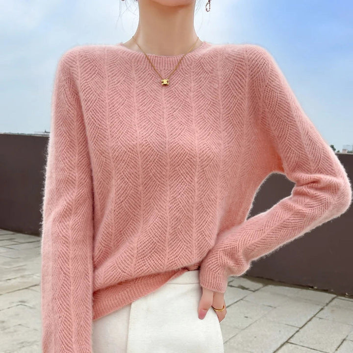Women's Merino Wool Chevron Knit Jumper – Relaxed Fit Knitwear