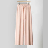 Women's Cashmere-Blend Wide-Leg Knit Trousers – Soft Lounge Luxury
