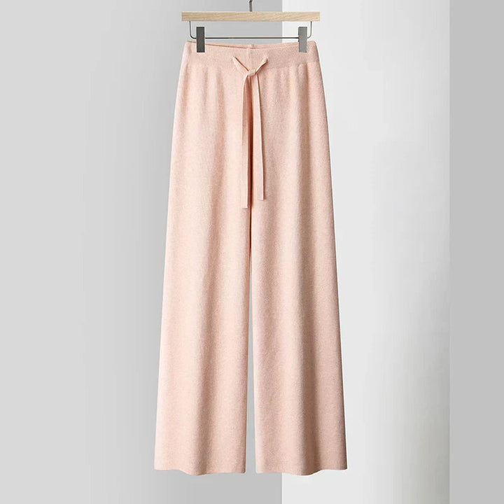 Women's Cashmere-Blend Wide-Leg Knit Trousers – Soft Lounge Luxury