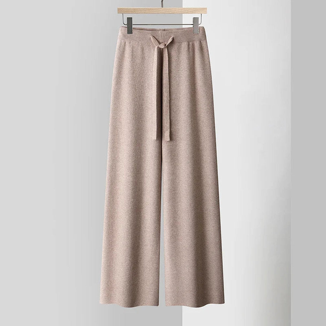 Women's Cashmere-Blend Wide-Leg Knit Trousers – Soft Lounge Luxury