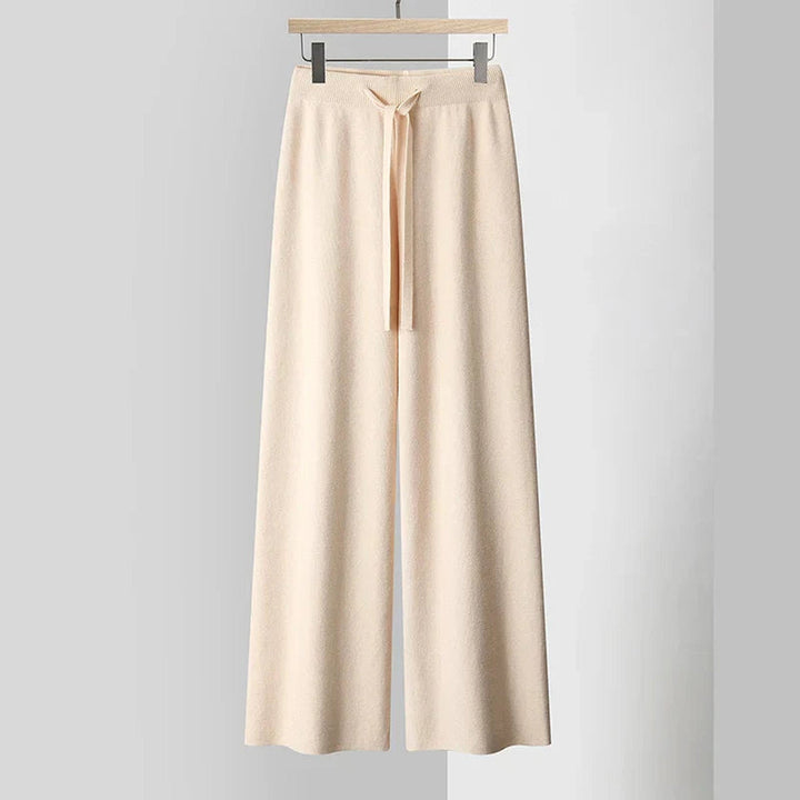 Women's Cashmere-Blend Wide-Leg Knit Trousers – Soft Lounge Luxury