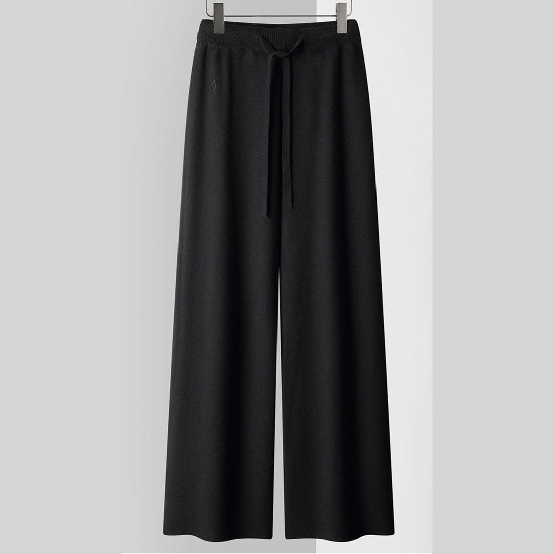 Women's Cashmere-Blend Wide-Leg Knit Trousers – Soft Lounge Luxury