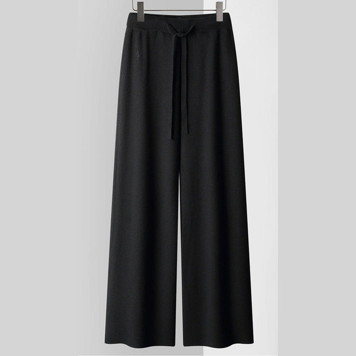 Women's Cashmere-Blend Wide-Leg Knit Trousers – Soft Lounge Luxury