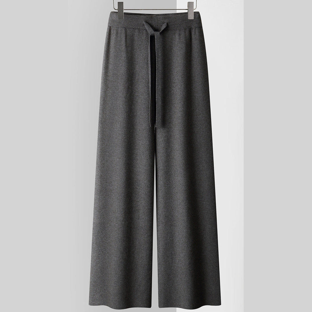 Women's Cashmere-Blend Wide-Leg Knit Trousers – Soft Lounge Luxury
