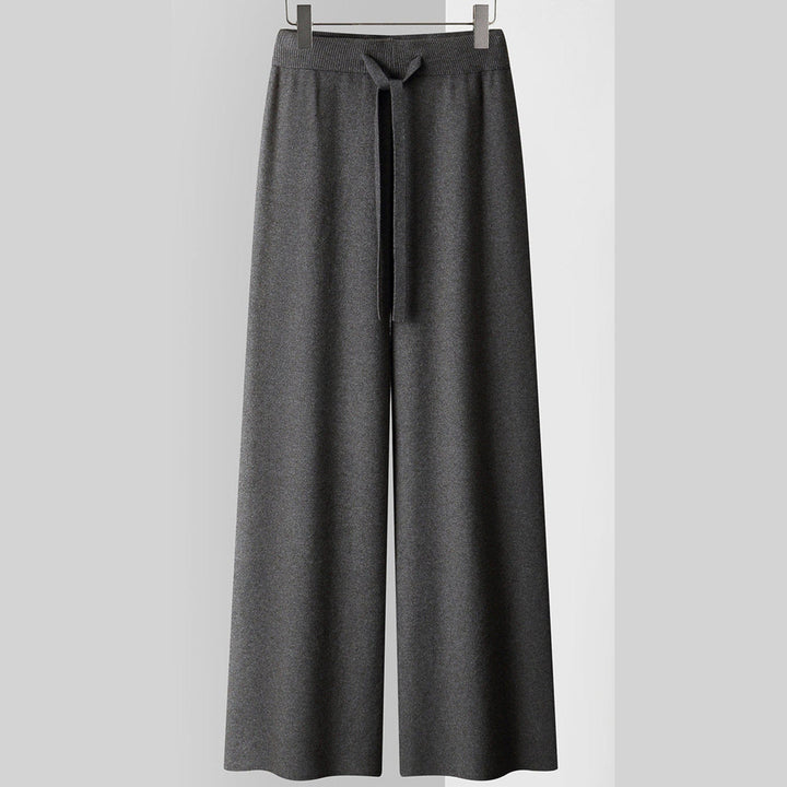 Women's Cashmere-Blend Wide-Leg Knit Trousers – Soft Lounge Luxury
