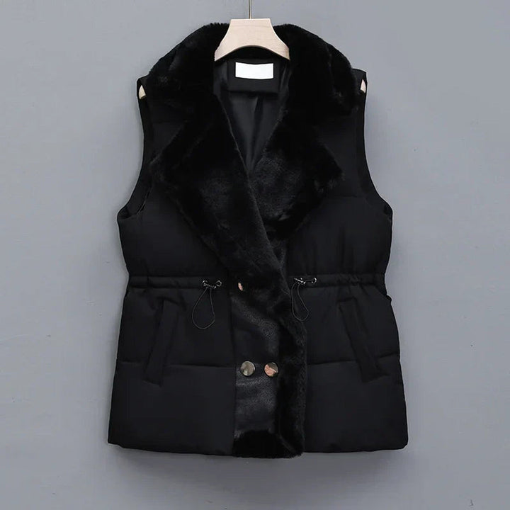 Women's Padded Gilet with Faux Fur Collar – Warm Layering Vest